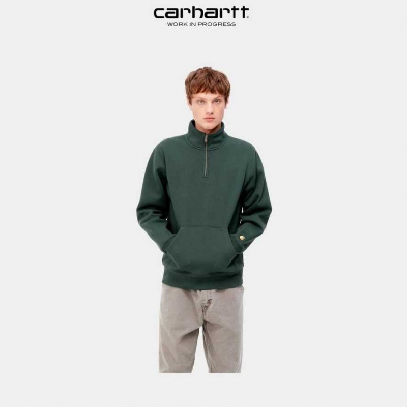 Juniper Carhartt Wip Chase Neck Zip Sweatshirt - Danmark RKK-0848952