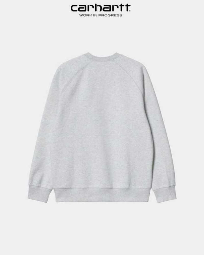 Ash Heather Carhartt Wip Chase Sweatshirt Ash - Danmark NGA-3468111