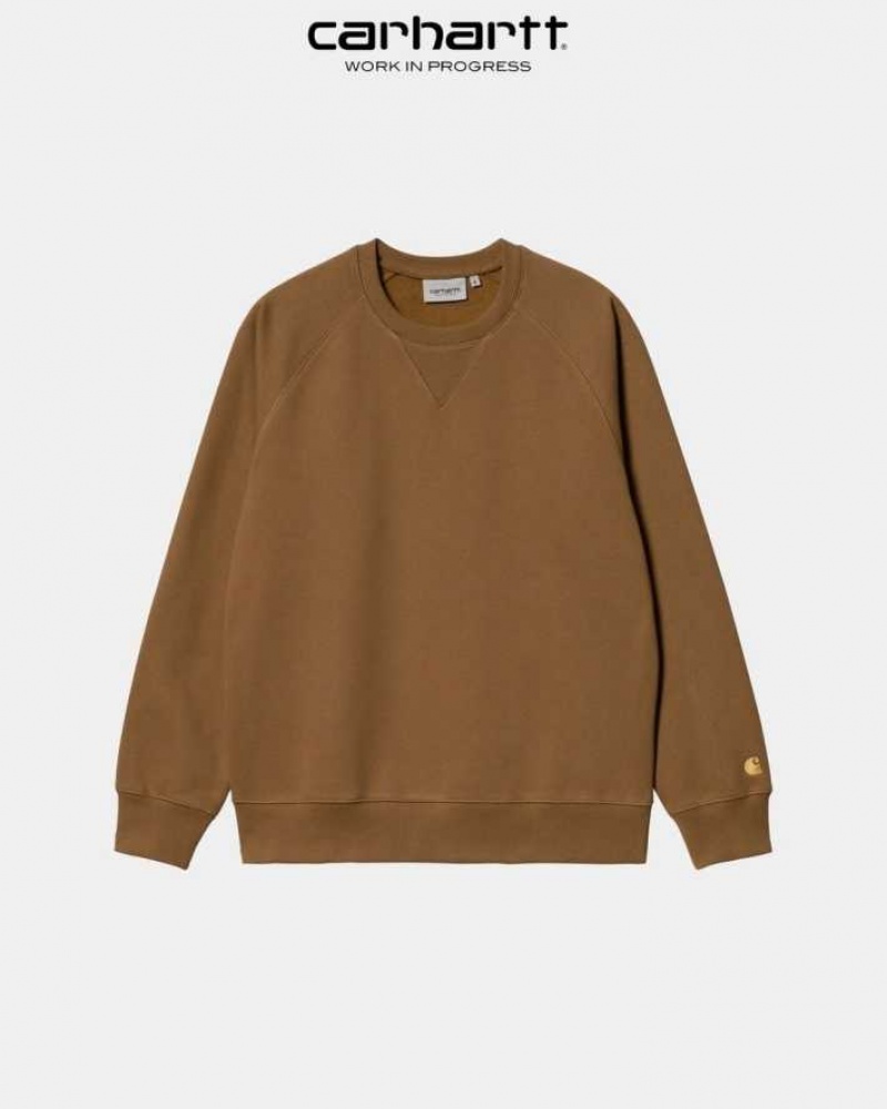 Marron Carhartt Wip Chase Sweatshirt - Danmark ZYM-2275280