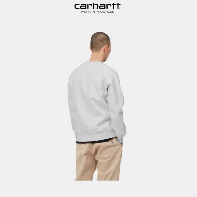 Ash Heather Carhartt Wip Chase Sweatshirt Ash - Danmark NGA-3468111