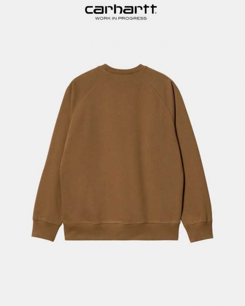 Marron Carhartt Wip Chase Sweatshirt - Danmark ZYM-2275280