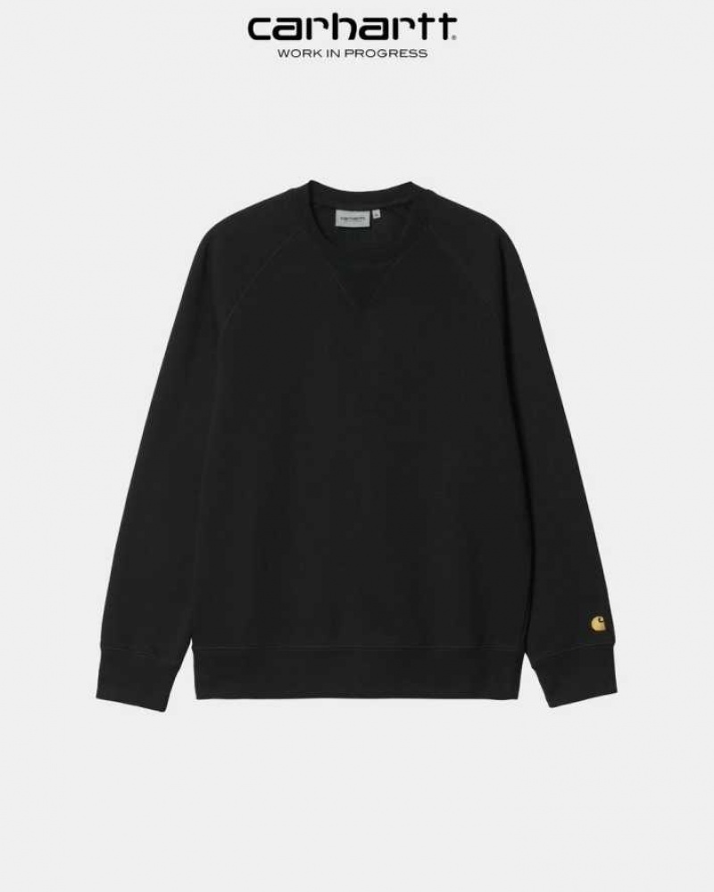 Noir Carhartt Wip Chase Sweatshirt - Danmark BQS-4488637