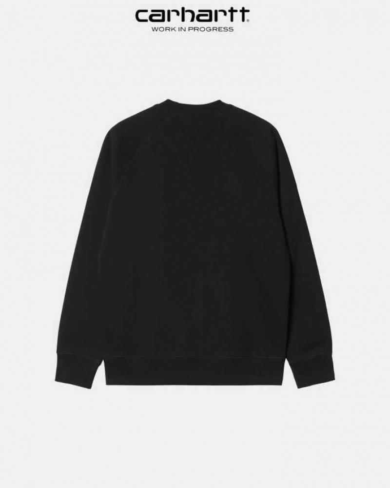 Noir Carhartt Wip Chase Sweatshirt - Danmark BQS-4488637