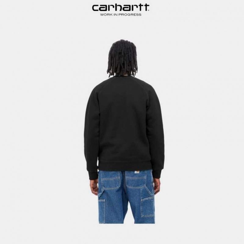 Noir Carhartt Wip Chase Sweatshirt - Danmark BQS-4488637