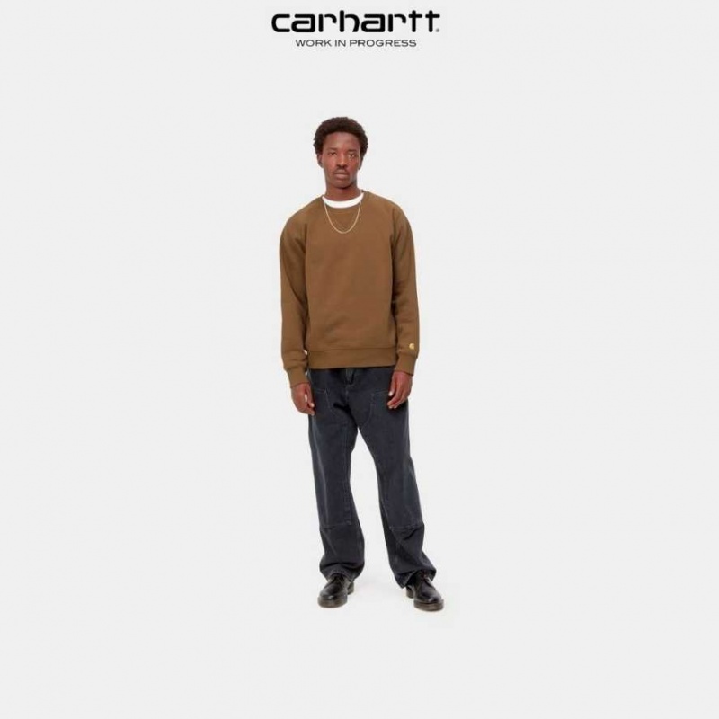 Marron Carhartt Wip Chase Sweatshirt - Danmark ZYM-2275280