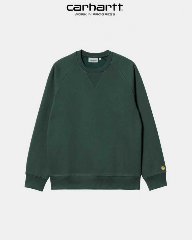 Juniper Carhartt Wip Chase Sweatshirt - Danmark QTZ-9037765