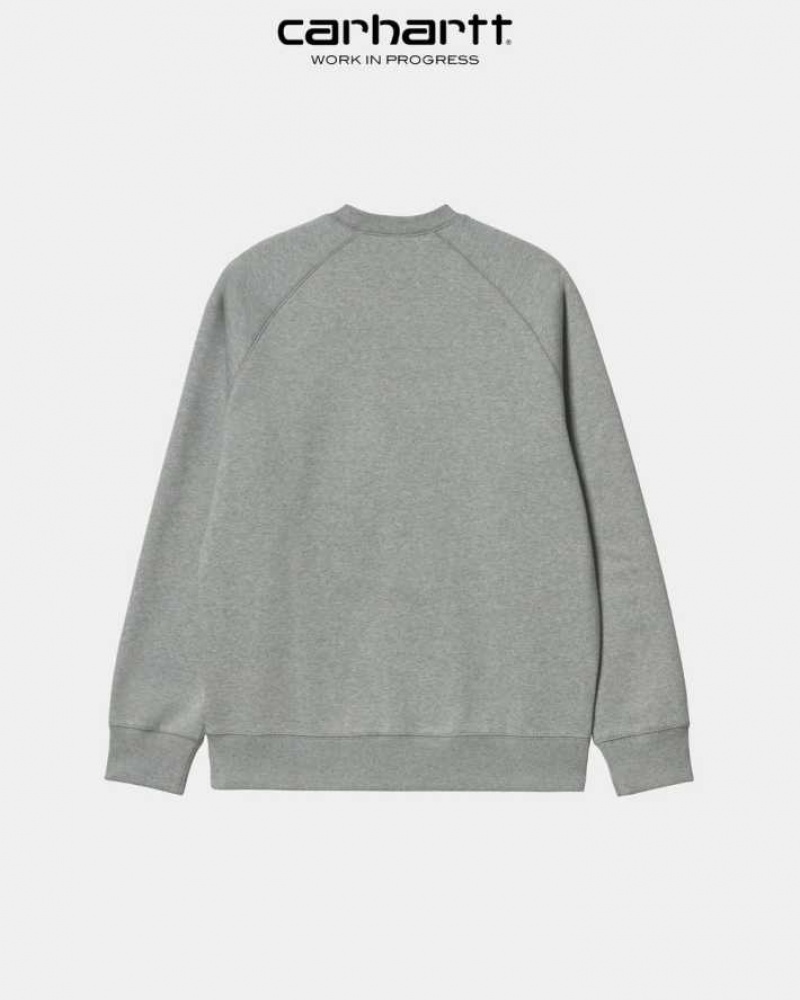 Grise Carhartt Wip Chase Sweatshirt - Danmark LMV-3834436