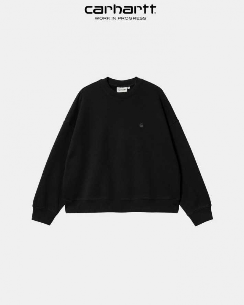 Noir Carhartt Wip Chester Sweatshirt - Danmark YEQ-1922150