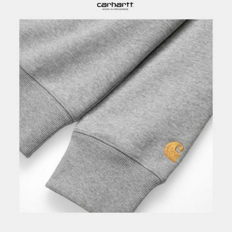 Grise Carhartt Wip Chase Sweatshirt - Danmark LMV-3834436