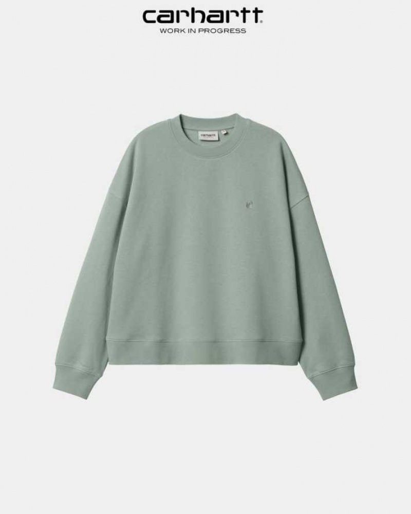 Misty Sage Carhartt Wip Chester Sweatshirt Misty - Danmark POO-4955714