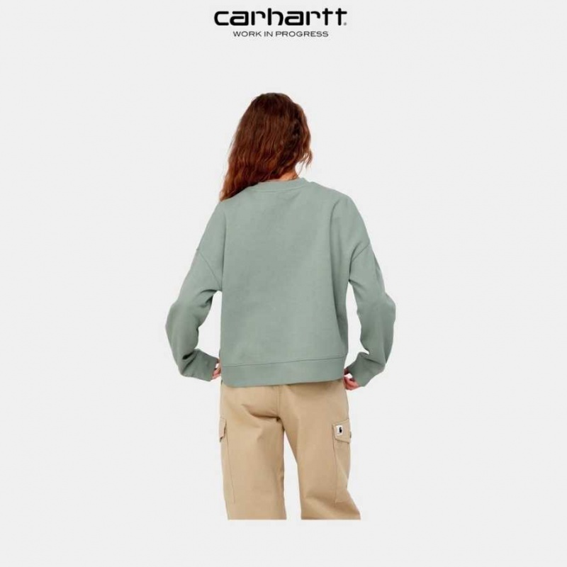 Misty Sage Carhartt Wip Chester Sweatshirt Misty - Danmark POO-4955714