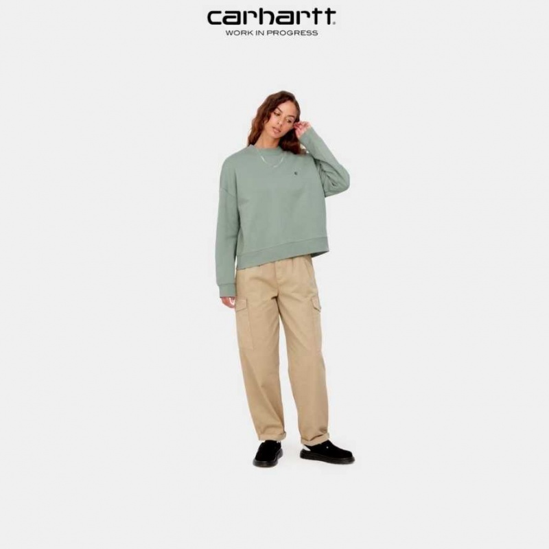 Misty Sage Carhartt Wip Chester Sweatshirt Misty - Danmark POO-4955714