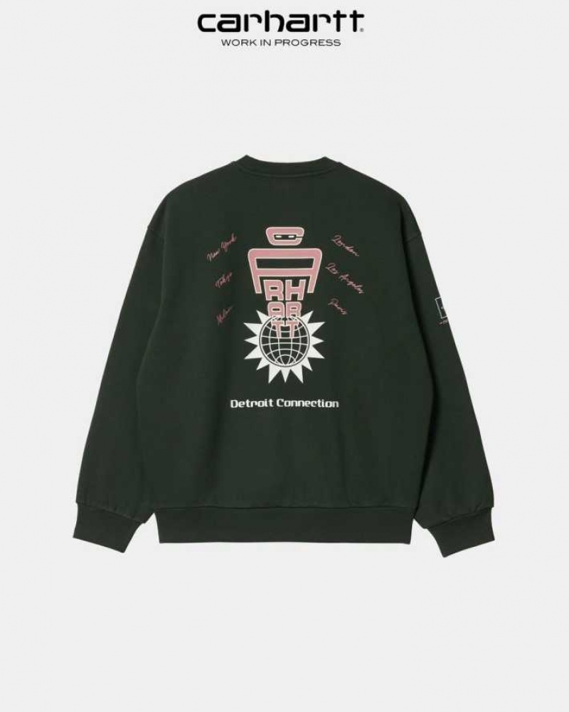 Noir Carhartt Wip Connect Sweatshirt - Danmark DGV-3939597