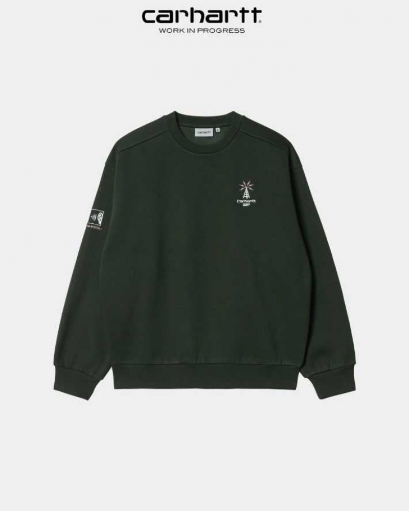 Noir Carhartt Wip Connect Sweatshirt - Danmark DGV-3939597