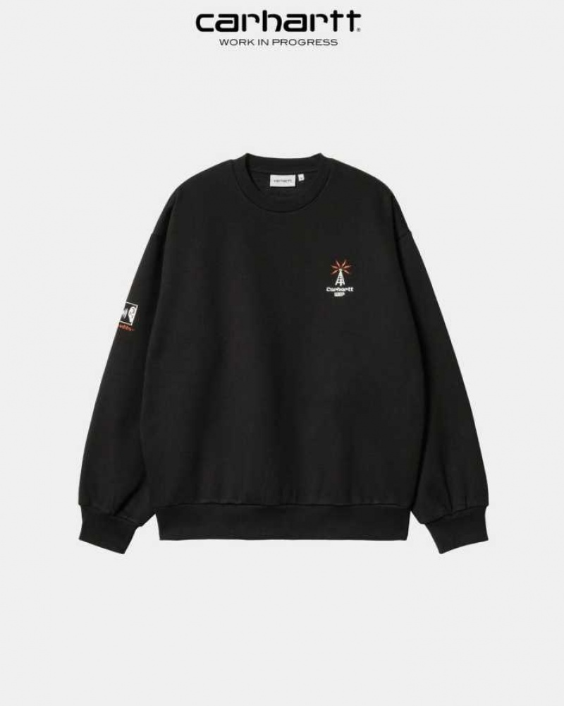 Noir Carhartt Wip Connect Sweatshirt - Danmark AMY-4053041