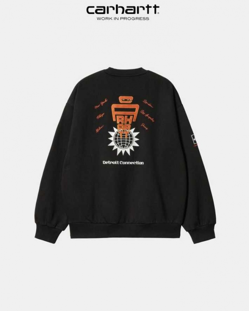 Noir Carhartt Wip Connect Sweatshirt - Danmark AMY-4053041