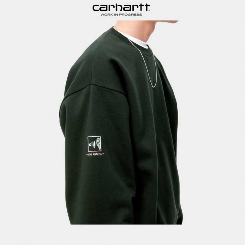 Noir Carhartt Wip Connect Sweatshirt - Danmark DGV-3939597