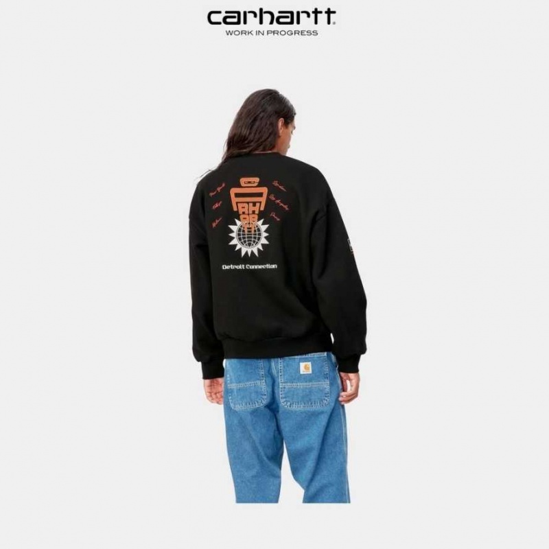 Noir Carhartt Wip Connect Sweatshirt - Danmark AMY-4053041