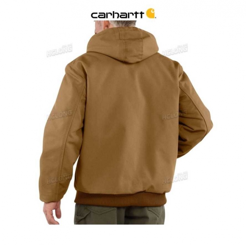 Marron Carhartt Loose Fit Firm Duck Insulated Flannel-Doublée Active Jac - Danmark JUM-2351021