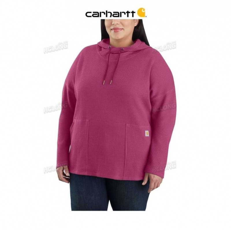 Rouge Carhartt Relaxed Fit Heavyweight Long-Sleeve Encapuchonné Thermal Shirt - Danmark YYJ-2651301