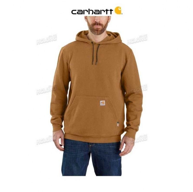 Marron Carhartt Flame-Resistant Force Loose Fit Midweight Encapuchonné Sweatshirt - Danmark JEA-7546550