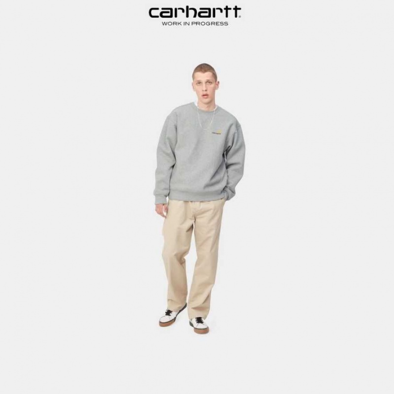 Grise Carhartt Wip American Script Sweatshirt - Danmark UXT-1746186