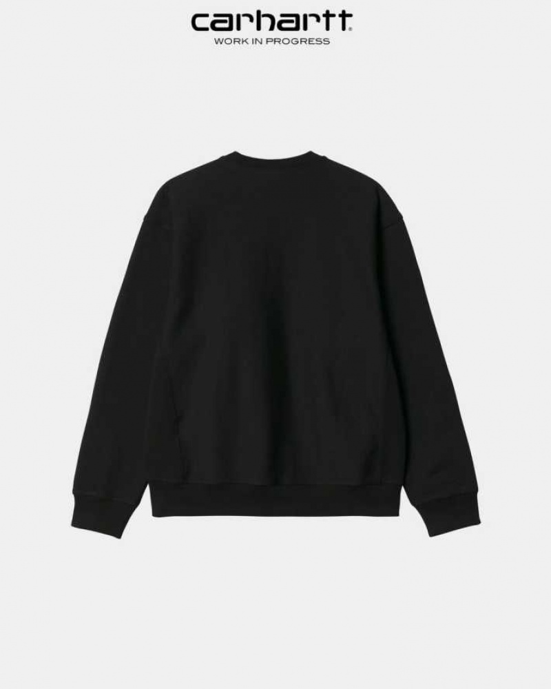 Noir Carhartt Wip American Script Sweatshirt - Danmark YDL-8945626