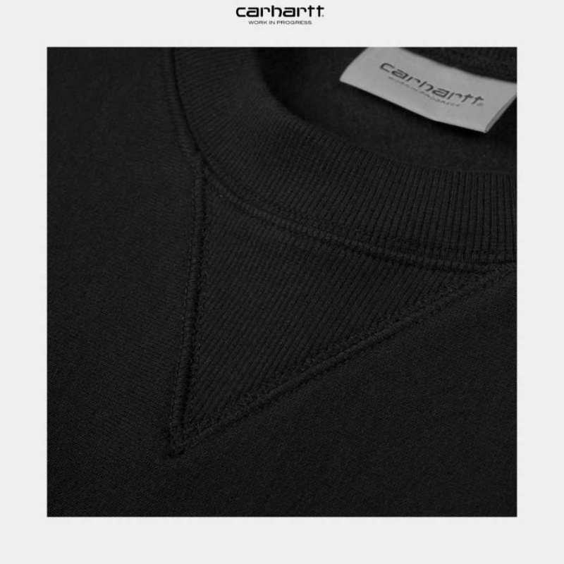 Noir Carhartt Wip American Script Sweatshirt - Danmark YDL-8945626