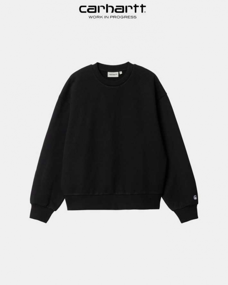 Noir Carhartt Wip Casey Sweatshirt - Danmark LUB-6838969