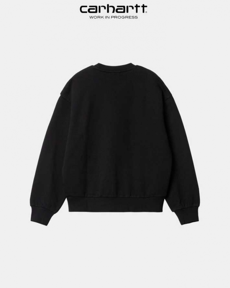 Noir Carhartt Wip Casey Sweatshirt - Danmark LUB-6838969