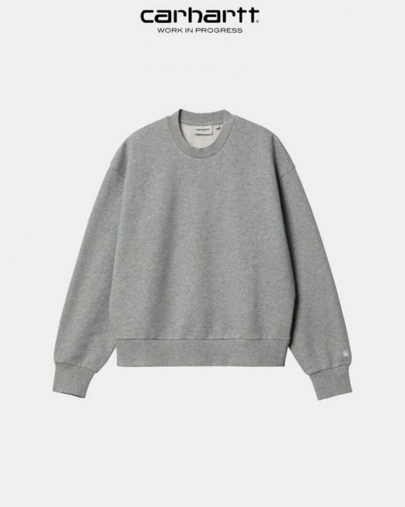 Grise Carhartt Wip Casey Sweatshirt - Danmark GWG-4166246