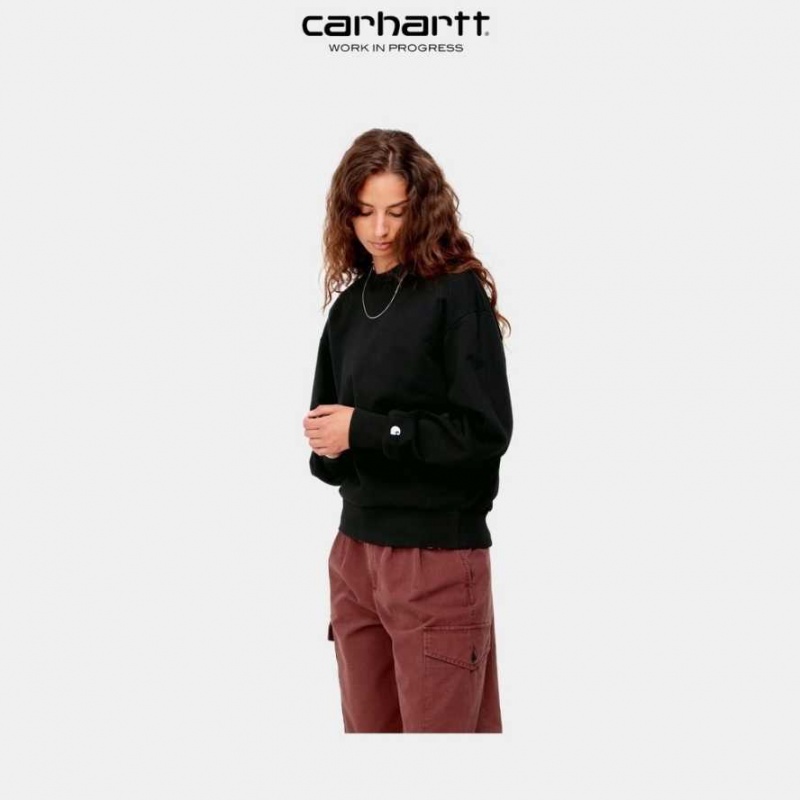 Noir Carhartt Wip Casey Sweatshirt - Danmark LUB-6838969