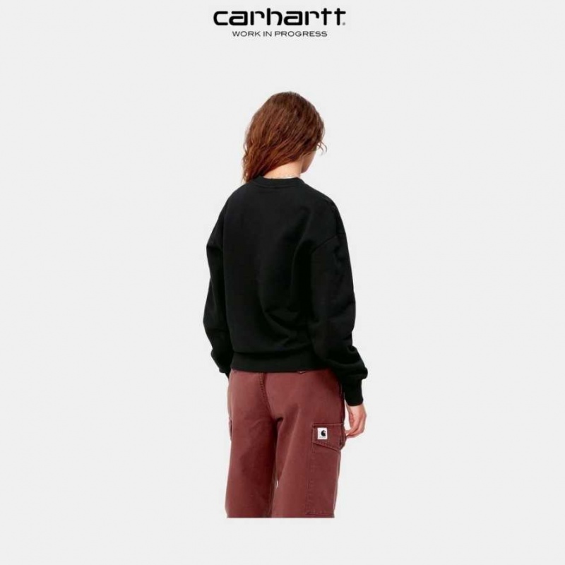 Noir Carhartt Wip Casey Sweatshirt - Danmark LUB-6838969