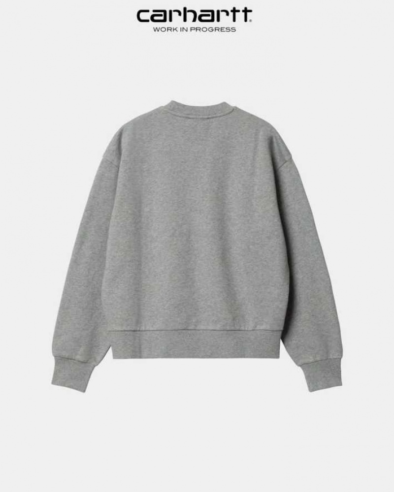 Grise Carhartt Wip Casey Sweatshirt - Danmark GWG-4166246