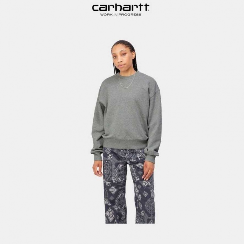 Grise Carhartt Wip Casey Sweatshirt - Danmark GWG-4166246