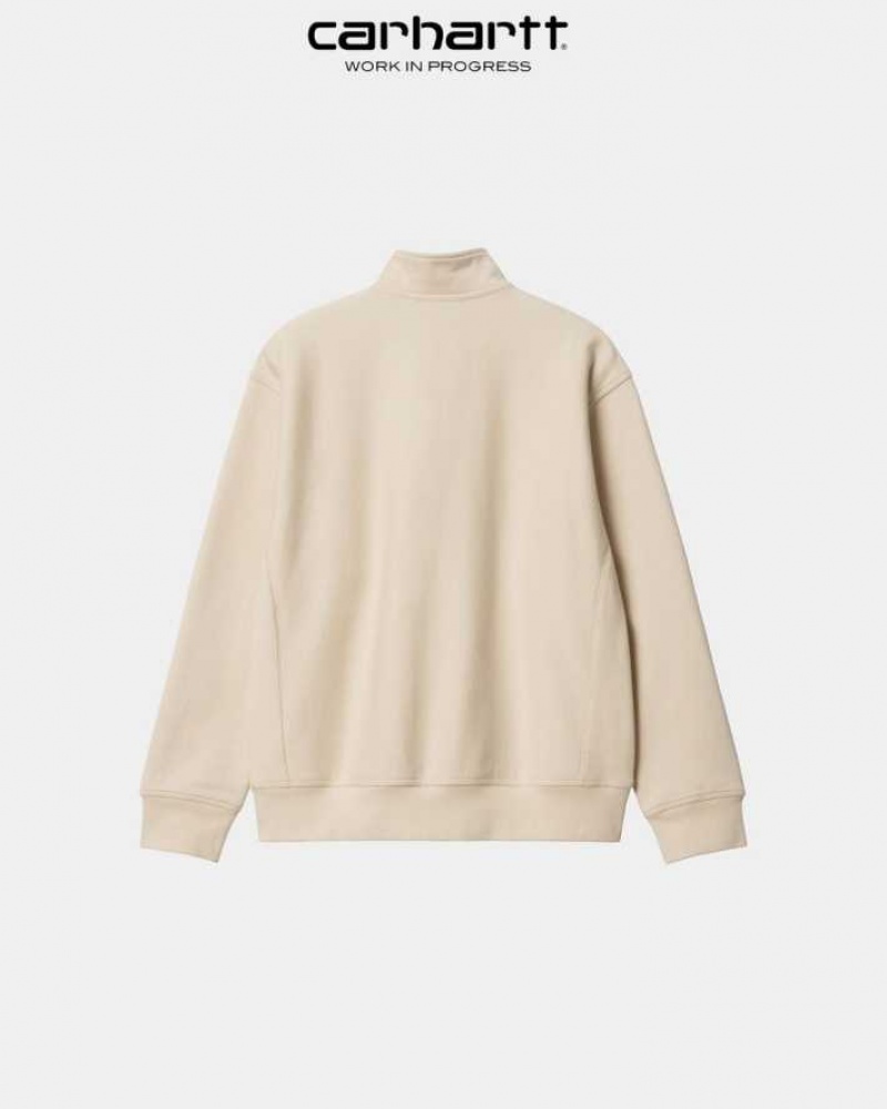 Calico Carhartt Wip Half Zip American Script Sweatshirt - Danmark CPF-7736656