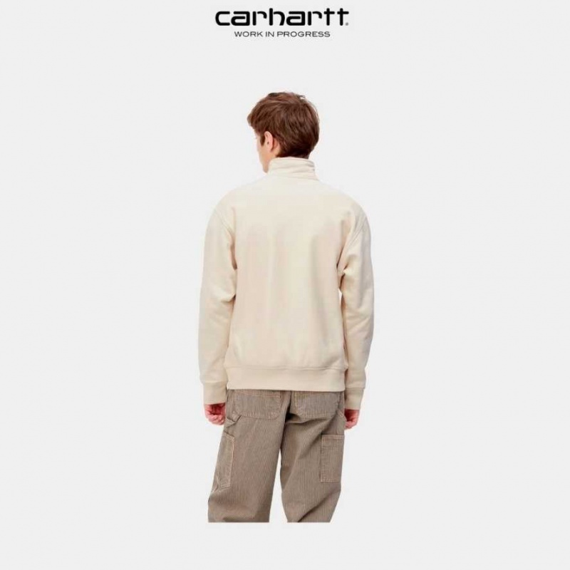 Calico Carhartt Wip Half Zip American Script Sweatshirt - Danmark CPF-7736656