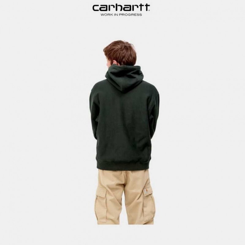 Noir Carhartt Wip Encapuchonné American Script Sweatshirt - Danmark CSU-1906662