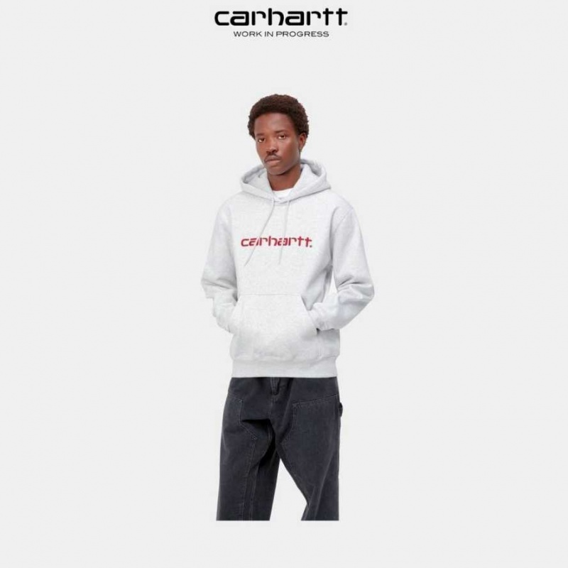 Ash Heather / Rocket Carhartt Wip Encapuchonné Sweatshirt Ash Heather / - Danmark LDZ-8914949