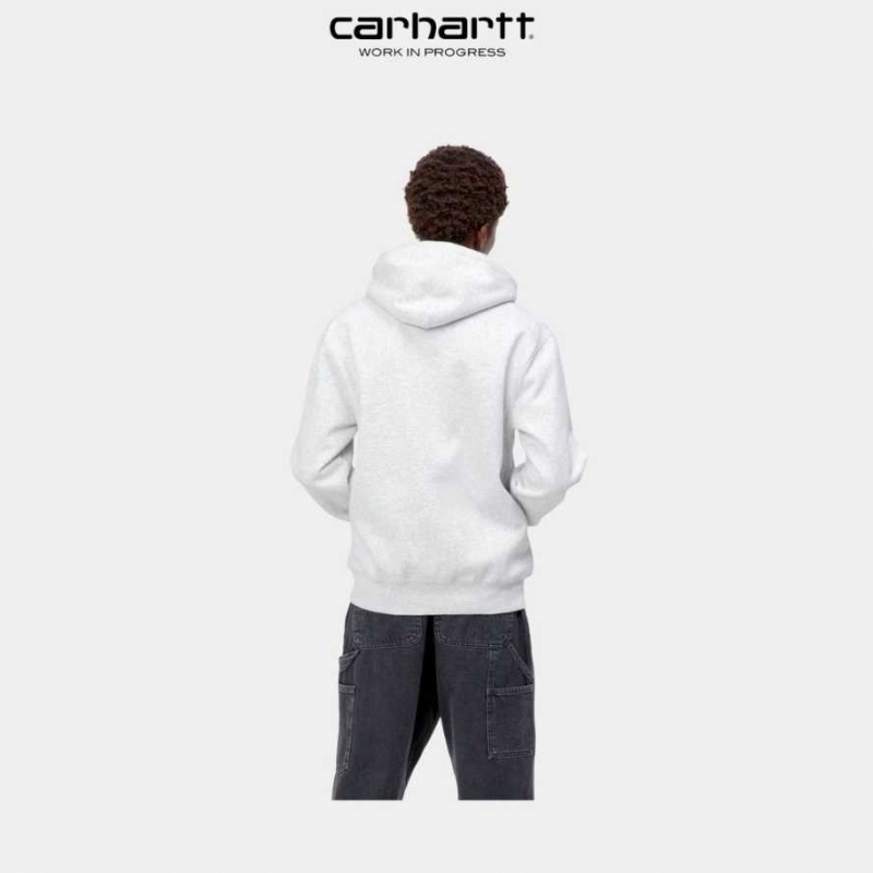 Ash Heather / Rocket Carhartt Wip Encapuchonné Sweatshirt Ash Heather / - Danmark LDZ-8914949