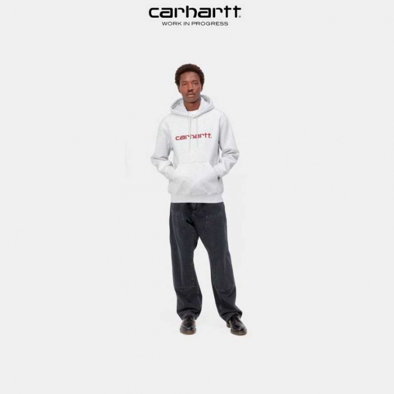 Ash Heather / Rocket Carhartt Wip Encapuchonné Sweatshirt Ash Heather / - Danmark LDZ-8914949