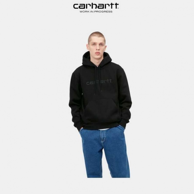 Noir Noir Carhartt Wip Encapuchonné Sweatshirt Noir - Danmark EXF-2062332