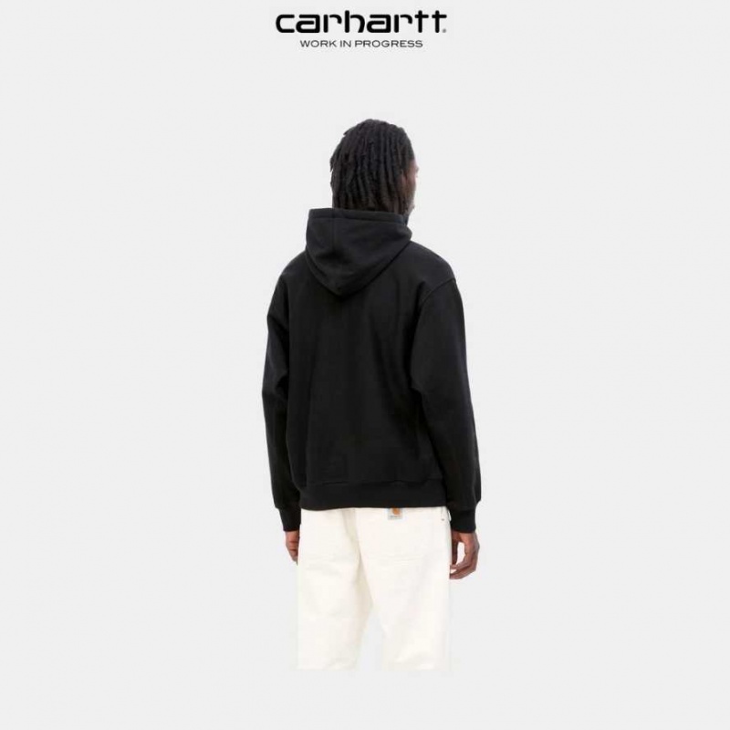 Noir Carhartt Wip Encapuchonné American Script Sweatshirt - Danmark LJP-4735276