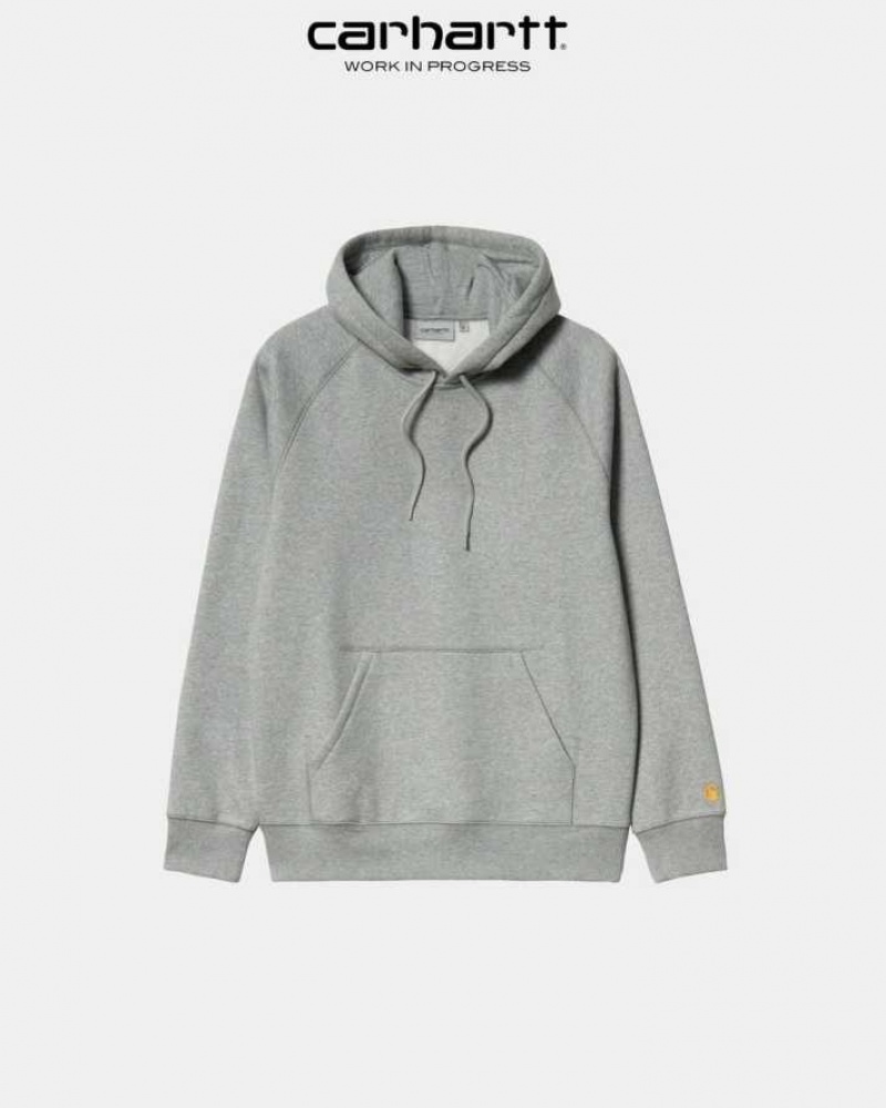 Grise Carhartt Wip Encapuchonné Chase Sweatshirt - Danmark JLS-2962981