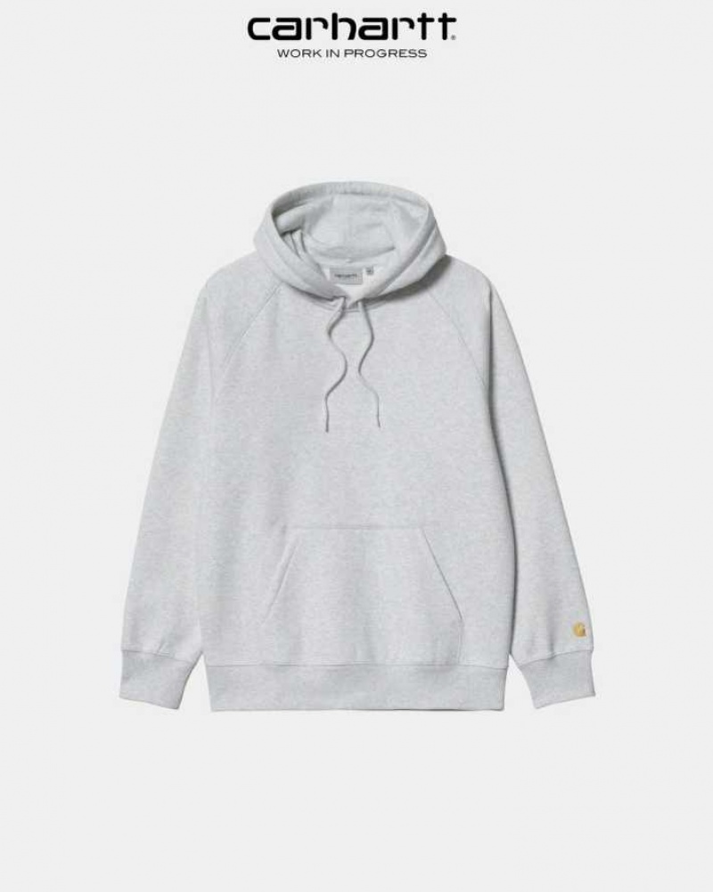 Ash Heather Carhartt Wip Encapuchonné Chase Sweatshirt Ash - Danmark CBP-5559693