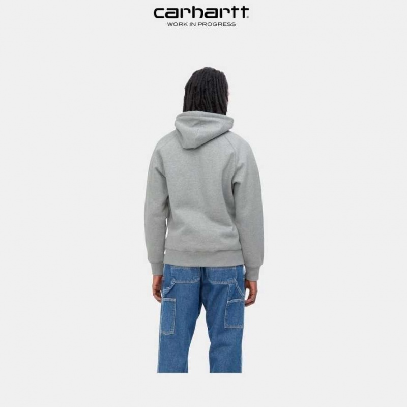 Grise Carhartt Wip Encapuchonné Chase Sweatshirt - Danmark JLS-2962981