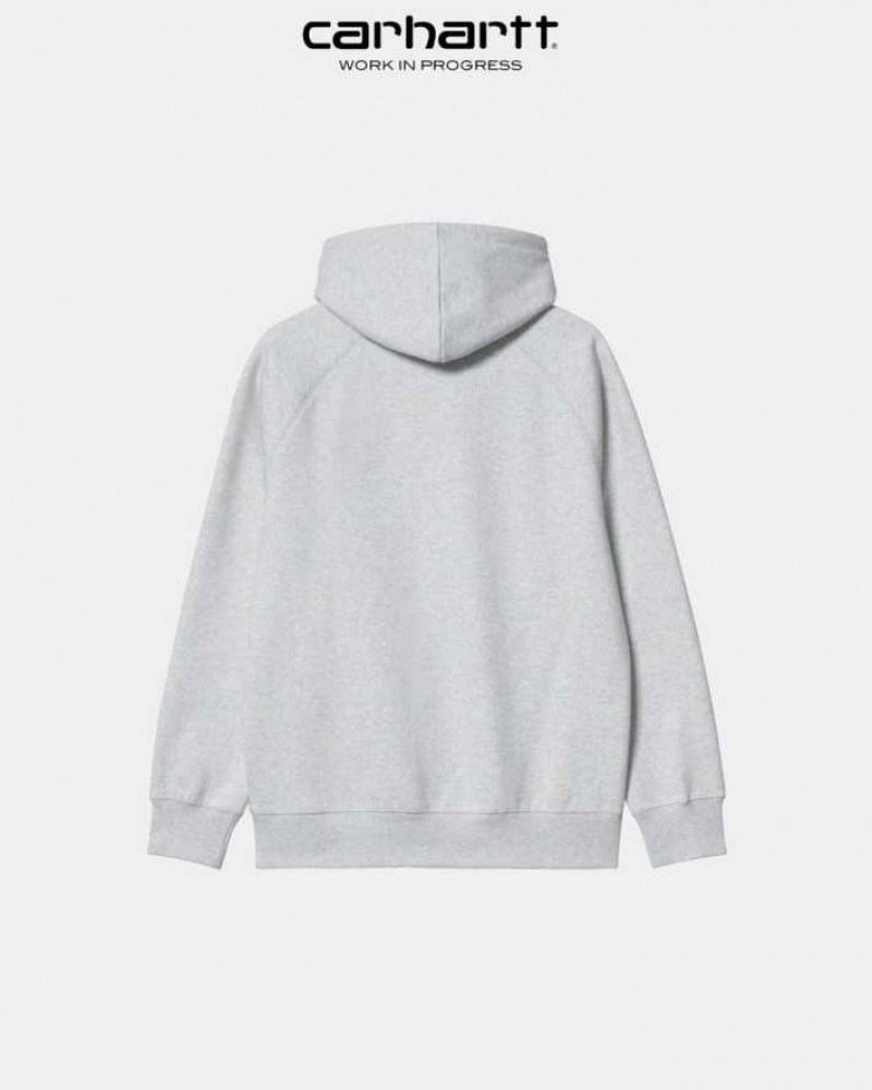 Ash Heather Carhartt Wip Encapuchonné Chase Sweatshirt Ash - Danmark CBP-5559693