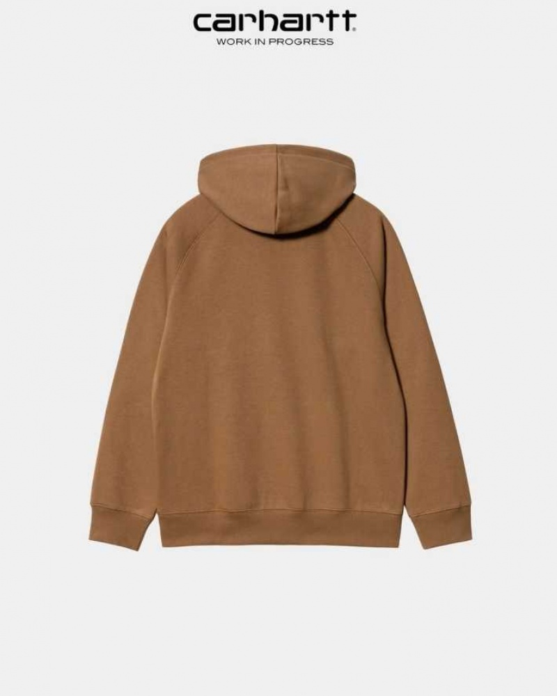 Marron Carhartt Wip Encapuchonné Chase Sweatshirt - Danmark MCC-7765266