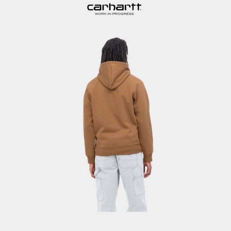 Marron Carhartt Wip Encapuchonné Chase Sweatshirt - Danmark MCC-7765266