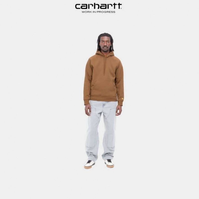 Marron Carhartt Wip Encapuchonné Chase Sweatshirt - Danmark MCC-7765266